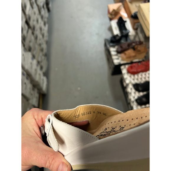 Vintage Hartjes Women's Slip-on White‎ Calf-Leather Sandals 60322 - Picture 3 of 4